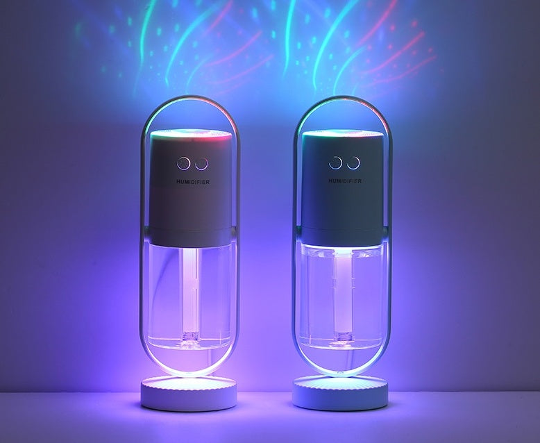 Humidificador de aire USB Magic Shadow para el hogar con luces nocturnas de proyección, generador de niebla ultrasónico para coche, minipurificador de aire para oficina