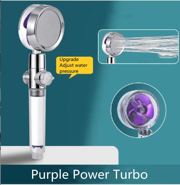Cabezal de ducha de ahorro de agua con rotación de 360 grados y pequeño ventilador ABS, boquilla rociadora de alta presión, accesorios de baño