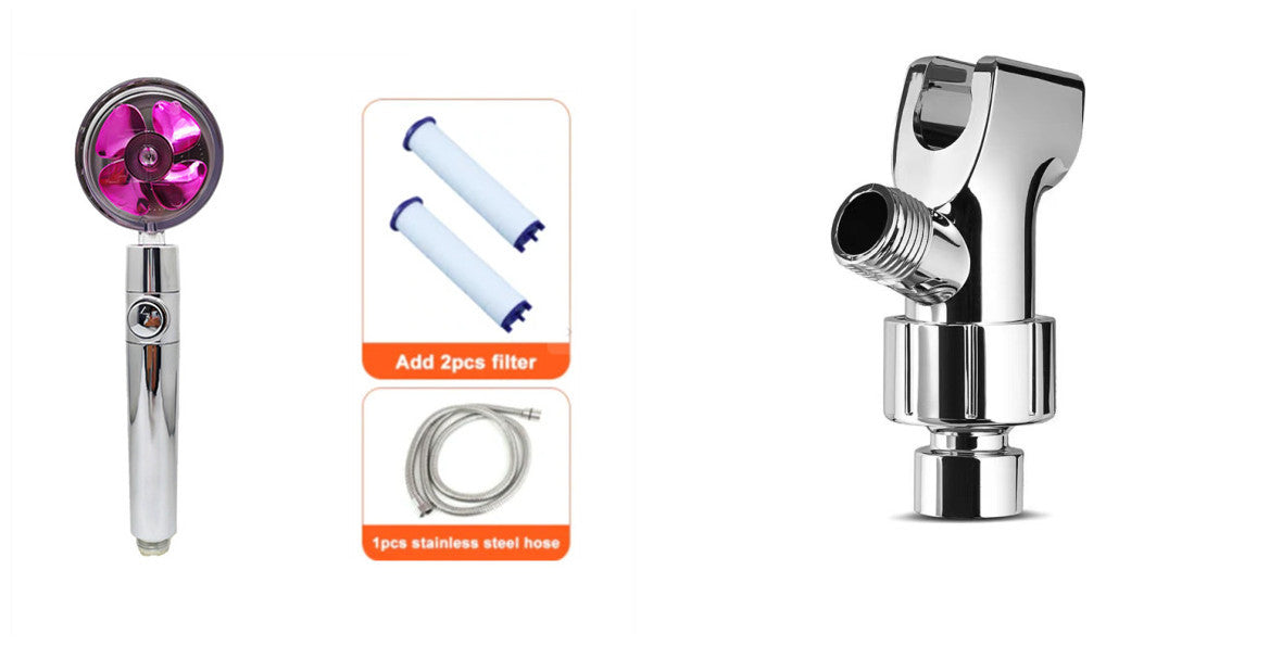 Cabezal de ducha de ahorro de agua con rotación de 360 grados y pequeño ventilador ABS, boquilla rociadora de alta presión, accesorios de baño