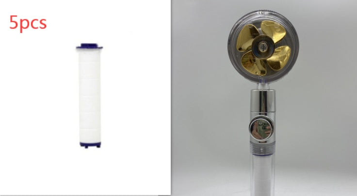 Cabezal de ducha de ahorro de agua con rotación de 360 ​​grados y pequeño ventilador ABS, boquilla rociadora de alta presión, accesorios de baño