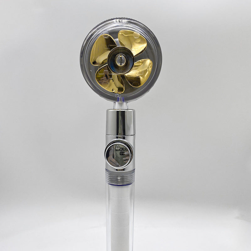 Cabezal de ducha de ahorro de agua con rotación de 360 ​​grados y pequeño ventilador ABS, boquilla rociadora de alta presión, accesorios de baño