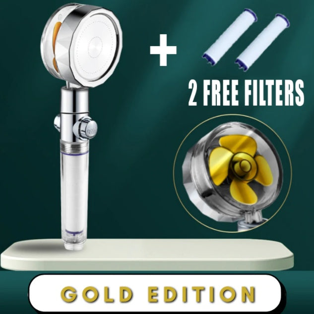 Cabezal de ducha de ahorro de agua con rotación de 360 ​​grados y pequeño ventilador ABS, boquilla rociadora de alta presión, accesorios de baño