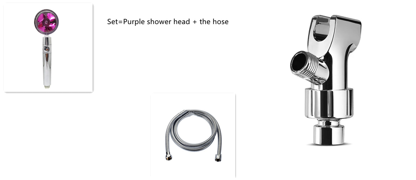 Cabezal de ducha de ahorro de agua con rotación de 360 ​​grados y pequeño ventilador ABS, boquilla rociadora de alta presión, accesorios de baño
