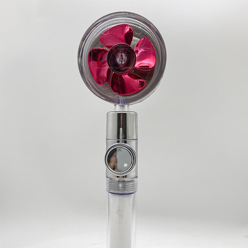 Cabezal de ducha de ahorro de agua con rotación de 360 ​​grados y pequeño ventilador ABS, boquilla rociadora de alta presión, accesorios de baño