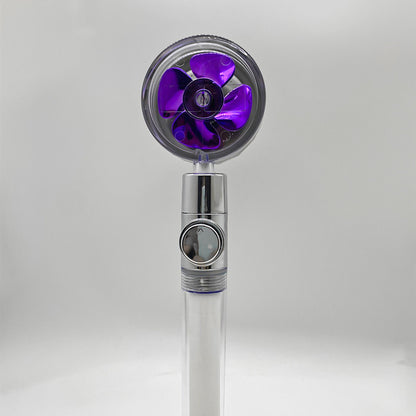 Cabezal de ducha de ahorro de agua con rotación de 360 ​​grados y pequeño ventilador ABS, boquilla rociadora de alta presión, accesorios de baño