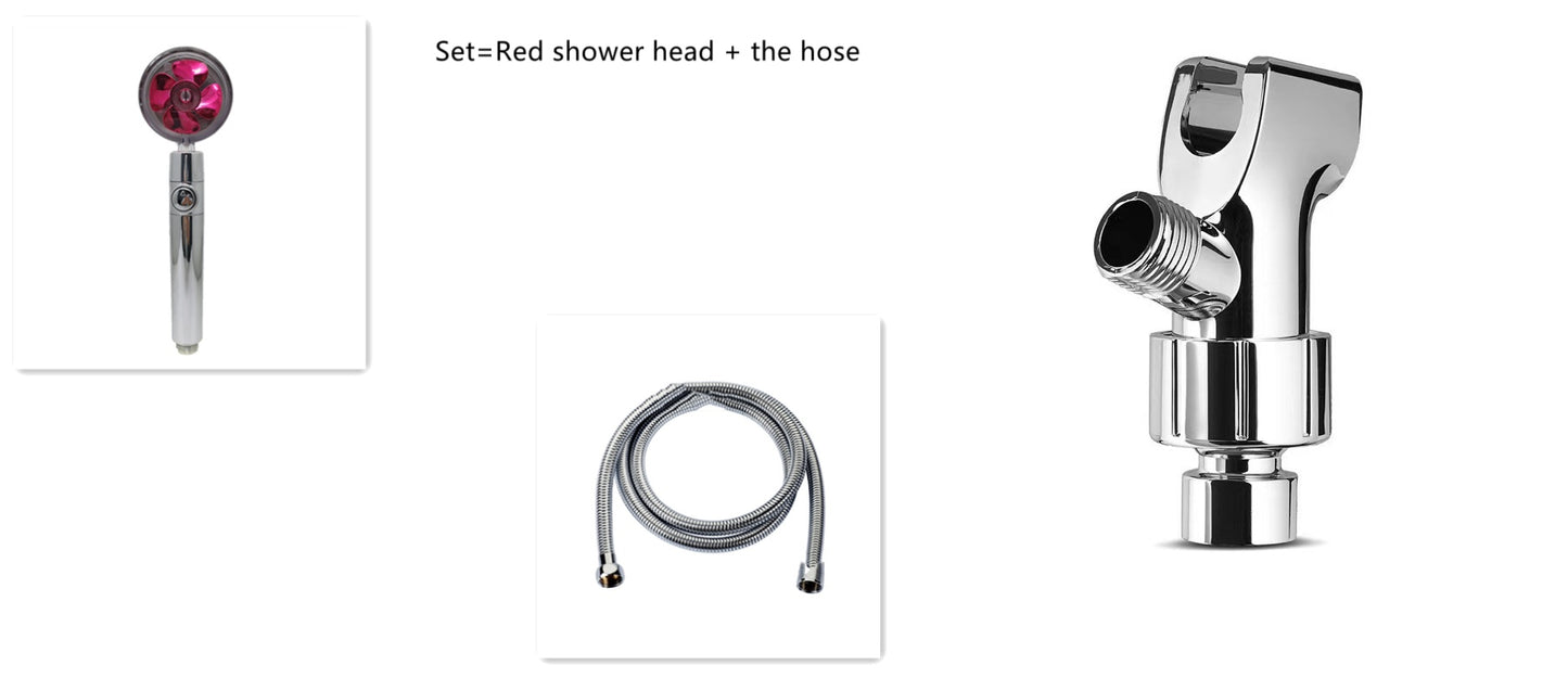 Cabezal de ducha de ahorro de agua con rotación de 360 ​​grados y pequeño ventilador ABS, boquilla rociadora de alta presión, accesorios de baño
