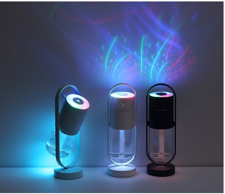 Humidificador de aire USB Magic Shadow para el hogar con luces nocturnas de proyección, generador de niebla ultrasónico para coche, minipurificador de aire para oficina