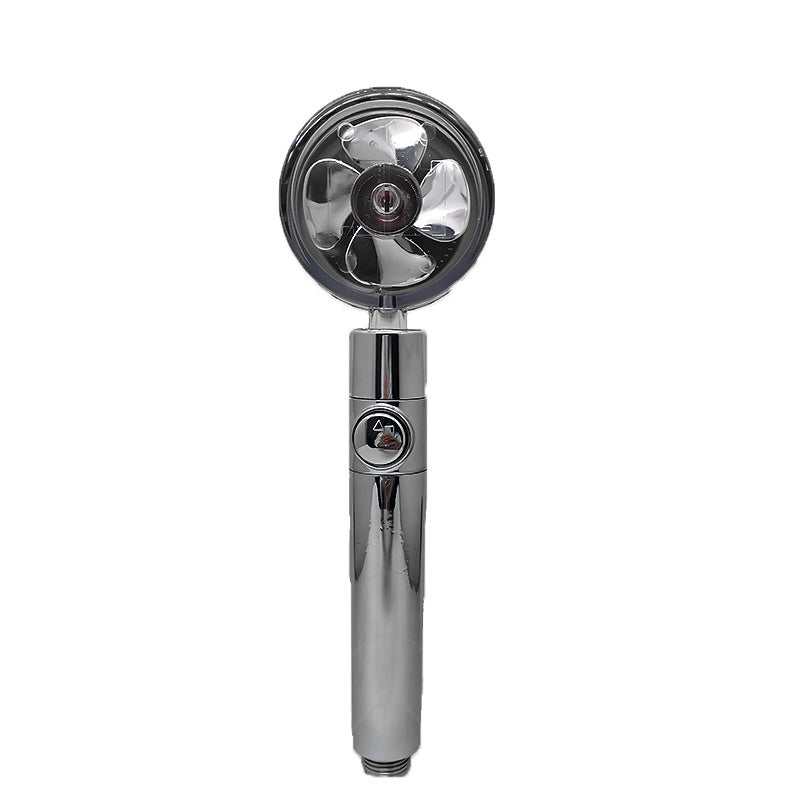 Cabezal de ducha de ahorro de agua con rotación de 360 ​​grados y pequeño ventilador ABS, boquilla rociadora de alta presión, accesorios de baño
