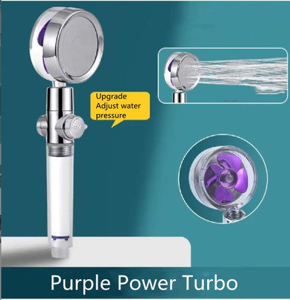 Cabezal de ducha de ahorro de agua con rotación de 360 ​​grados y pequeño ventilador ABS, boquilla rociadora de alta presión, accesorios de baño