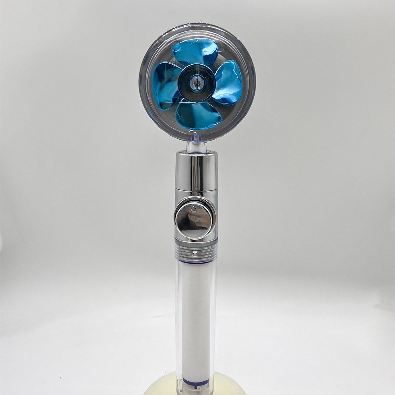 Cabezal de ducha de ahorro de agua con rotación de 360 ​​grados y pequeño ventilador ABS, boquilla rociadora de alta presión, accesorios de baño