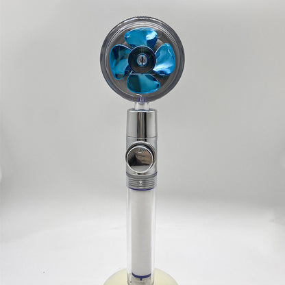 Cabezal de ducha de ahorro de agua con rotación de 360 ​​grados y pequeño ventilador ABS, boquilla rociadora de alta presión, accesorios de baño