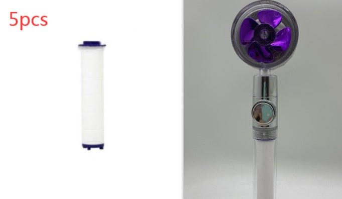 Cabezal de ducha de ahorro de agua con rotación de 360 ​​grados y pequeño ventilador ABS, boquilla rociadora de alta presión, accesorios de baño