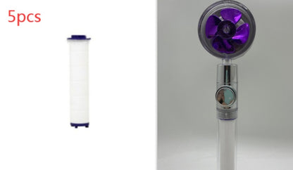 Cabezal de ducha de ahorro de agua con rotación de 360 ​​grados y pequeño ventilador ABS, boquilla rociadora de alta presión, accesorios de baño