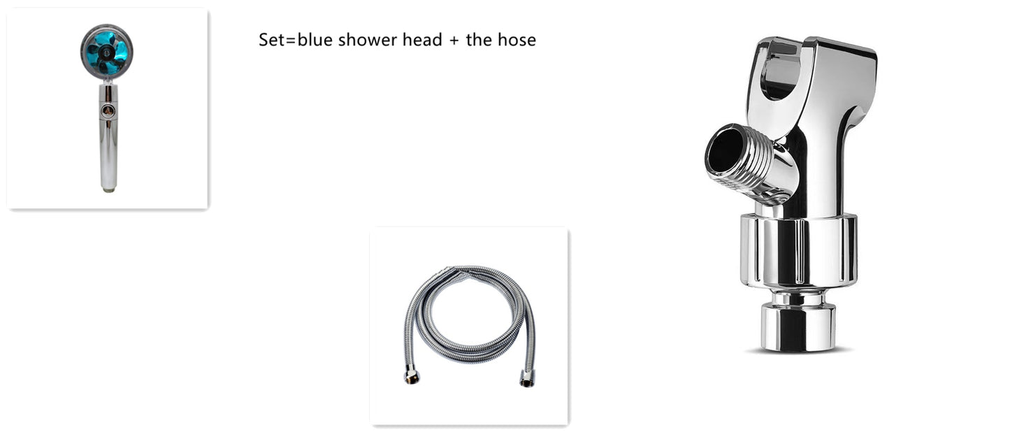Cabezal de ducha de ahorro de agua con rotación de 360 ​​grados y pequeño ventilador ABS, boquilla rociadora de alta presión, accesorios de baño