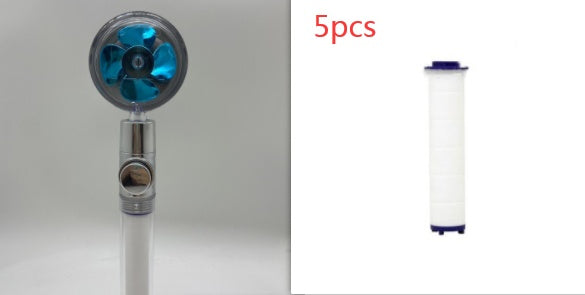Cabezal de ducha de ahorro de agua con rotación de 360 ​​grados y pequeño ventilador ABS, boquilla rociadora de alta presión, accesorios de baño