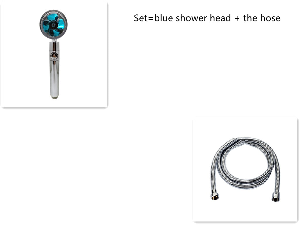 Cabezal de ducha de ahorro de agua con rotación de 360 ​​grados y pequeño ventilador ABS, boquilla rociadora de alta presión, accesorios de baño