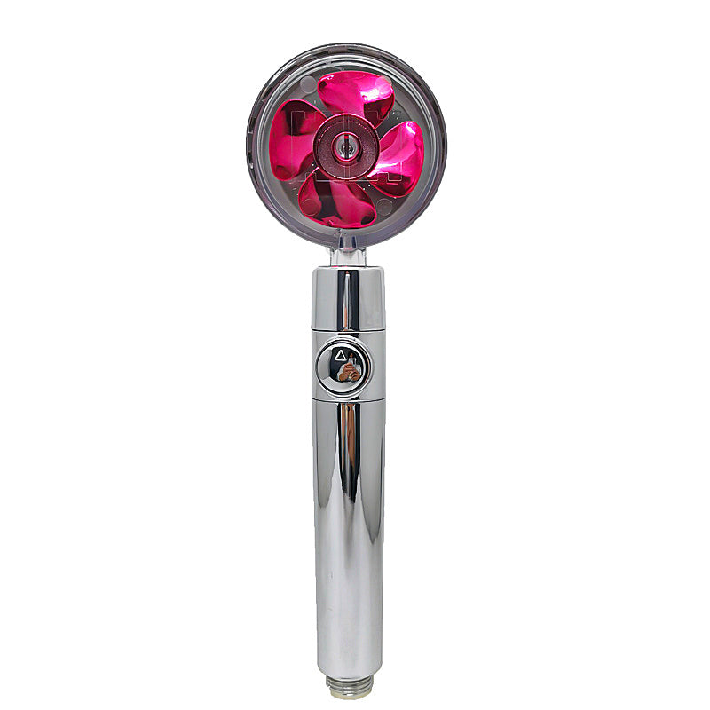 Cabezal de ducha de ahorro de agua con rotación de 360 ​​grados y pequeño ventilador ABS, boquilla rociadora de alta presión, accesorios de baño