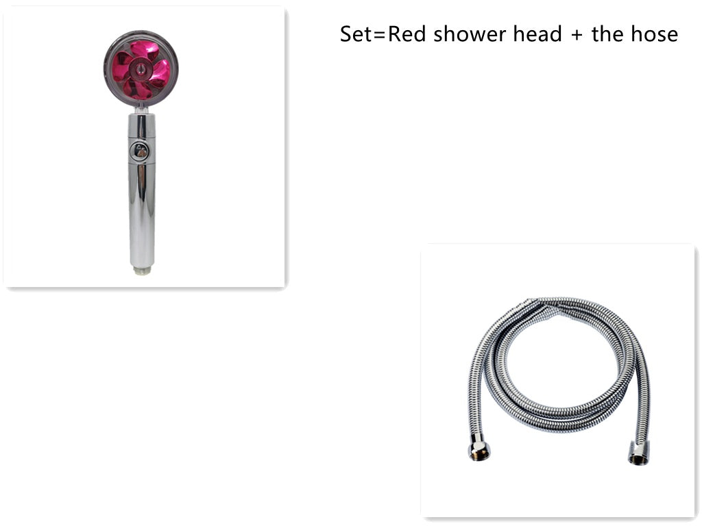 Cabezal de ducha de ahorro de agua con rotación de 360 ​​grados y pequeño ventilador ABS, boquilla rociadora de alta presión, accesorios de baño