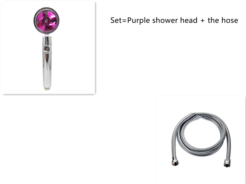 Cabezal de ducha de ahorro de agua con rotación de 360 ​​grados y pequeño ventilador ABS, boquilla rociadora de alta presión, accesorios de baño