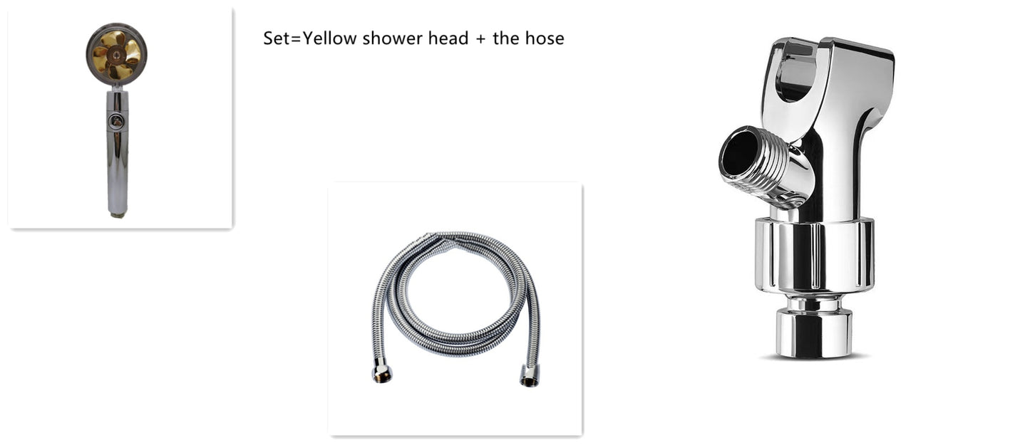 Cabezal de ducha de ahorro de agua con rotación de 360 ​​grados y pequeño ventilador ABS, boquilla rociadora de alta presión, accesorios de baño