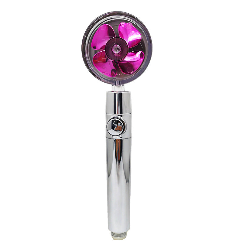 Cabezal de ducha de ahorro de agua con rotación de 360 ​​grados y pequeño ventilador ABS, boquilla rociadora de alta presión, accesorios de baño