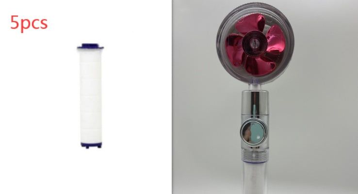 Cabezal de ducha de ahorro de agua con rotación de 360 ​​grados y pequeño ventilador ABS, boquilla rociadora de alta presión, accesorios de baño