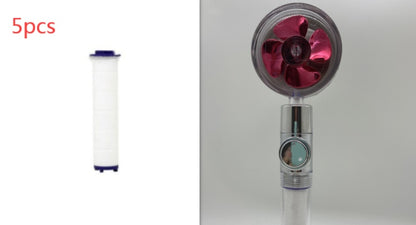 Cabezal de ducha de ahorro de agua con rotación de 360 ​​grados y pequeño ventilador ABS, boquilla rociadora de alta presión, accesorios de baño