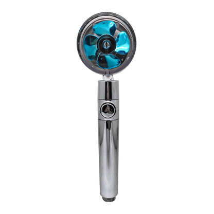 Cabezal de ducha de ahorro de agua con rotación de 360 ​​grados y pequeño ventilador ABS, boquilla rociadora de alta presión, accesorios de baño