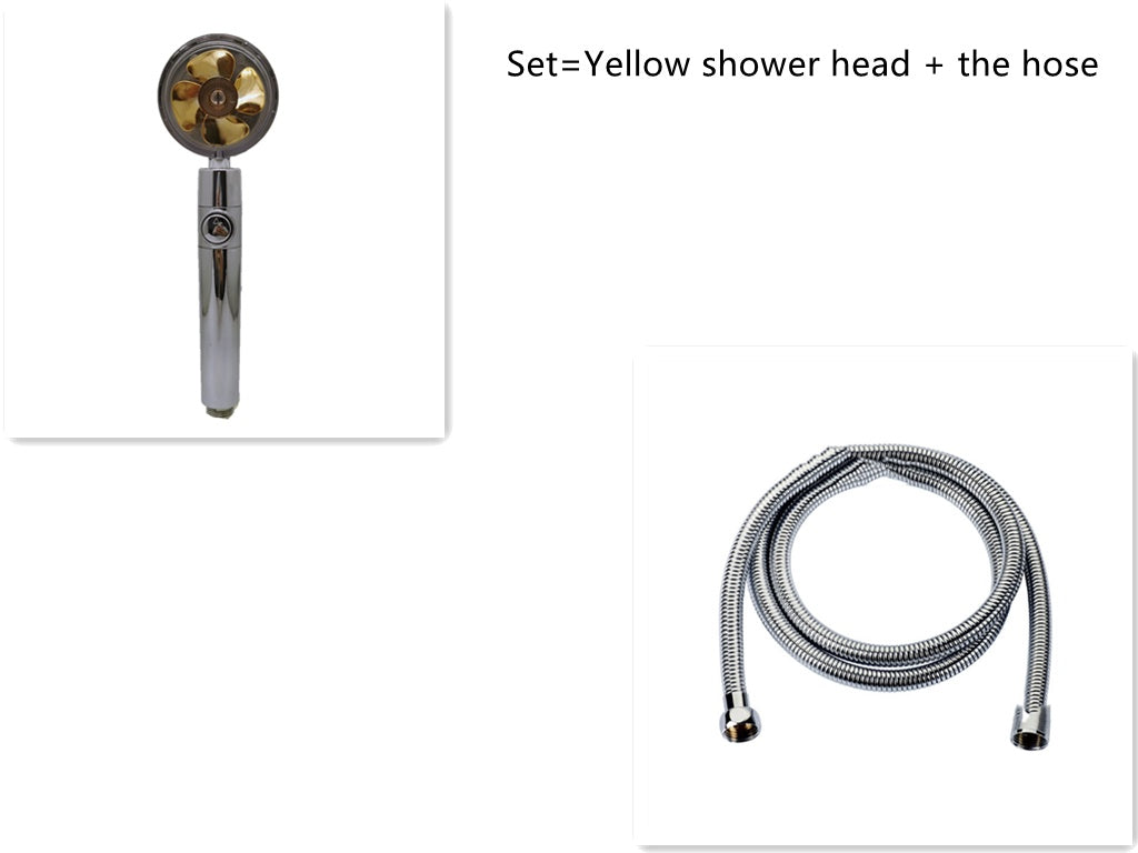 Cabezal de ducha de ahorro de agua con rotación de 360 ​​grados y pequeño ventilador ABS, boquilla rociadora de alta presión, accesorios de baño